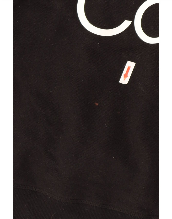 Calvin Klein Damen Crop Graphic Sweatshirt Pullover UK 12 Medium Schwarz