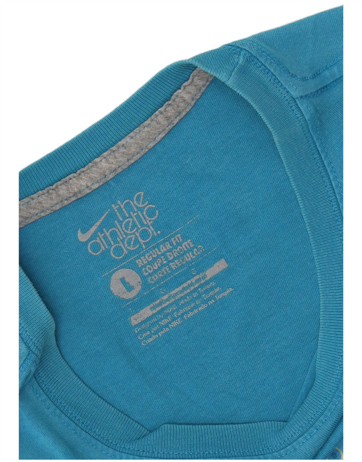 NIKE Herren-T-Shirt mit normaler Passform, Grafik, Größe L, Blau