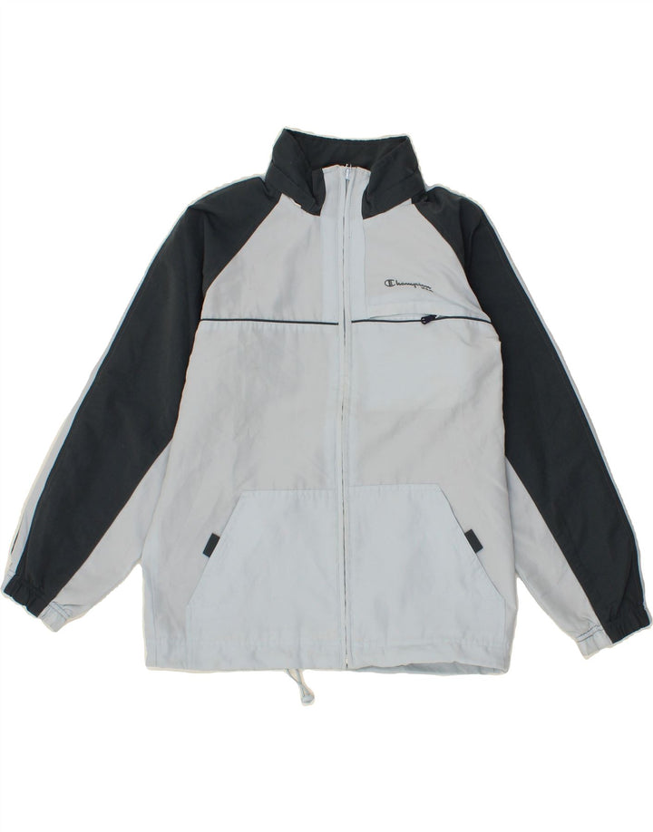 CHAMPION Boys Tracksuit Top Jacket 11-12 Years Grey Colourblock Polyester Vintage Champion and Second-Hand Champion from Messina Hembry 