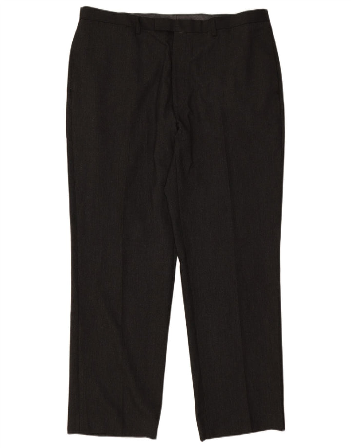 Gerade Herren-Anzughose von Marks & Spencer, W38, L31, graue Nadelstreifen