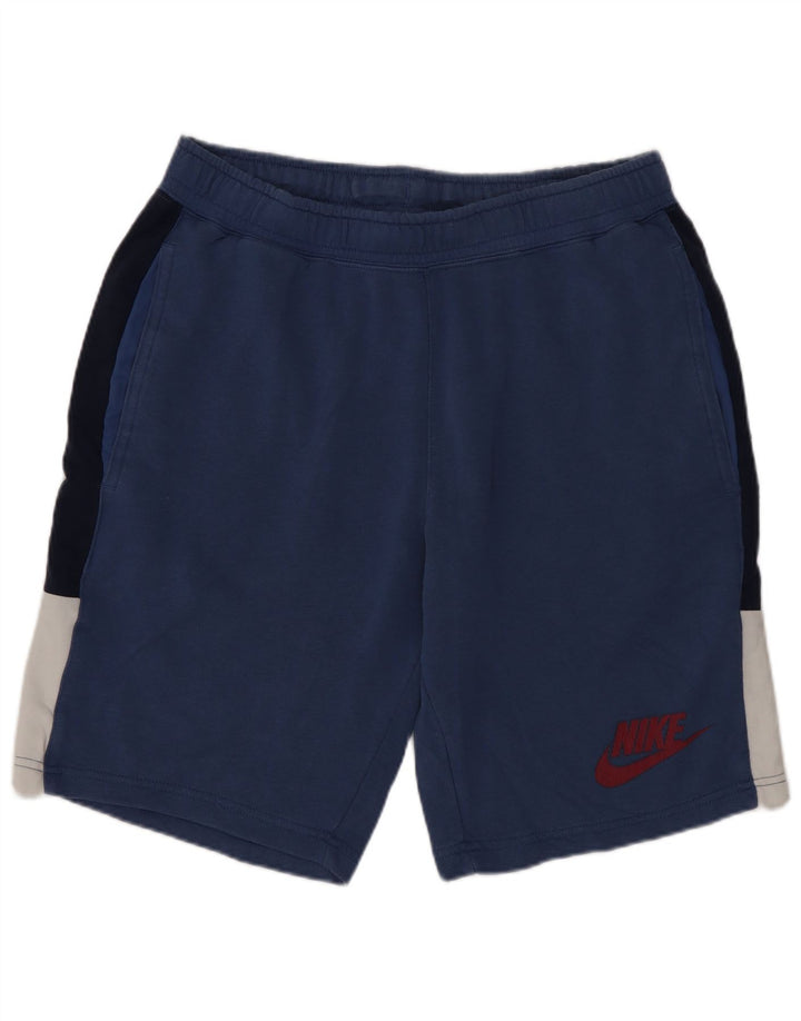 Nike Herren-Sportshorts aus mittelblauer Colourblock-Baumwolle