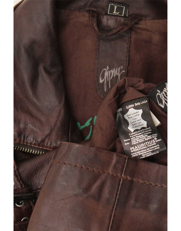 Gipsy Damen Lederjacke UK 14 Large Braun