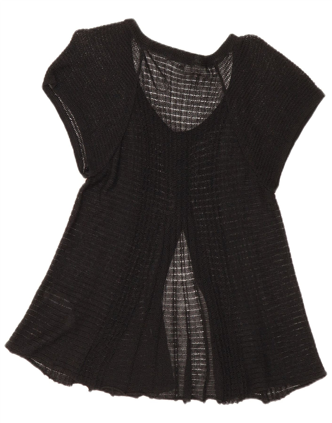 Marks & Spencer Damen-Cardigan-Oberteil mit kurzen Ärmeln, Gr. 14, Mittelschwarz, Leinen