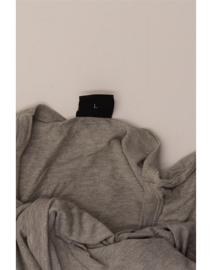 HUGO BOSS Damen T-Shirt Top UK 16 Large Grau Baumwolle