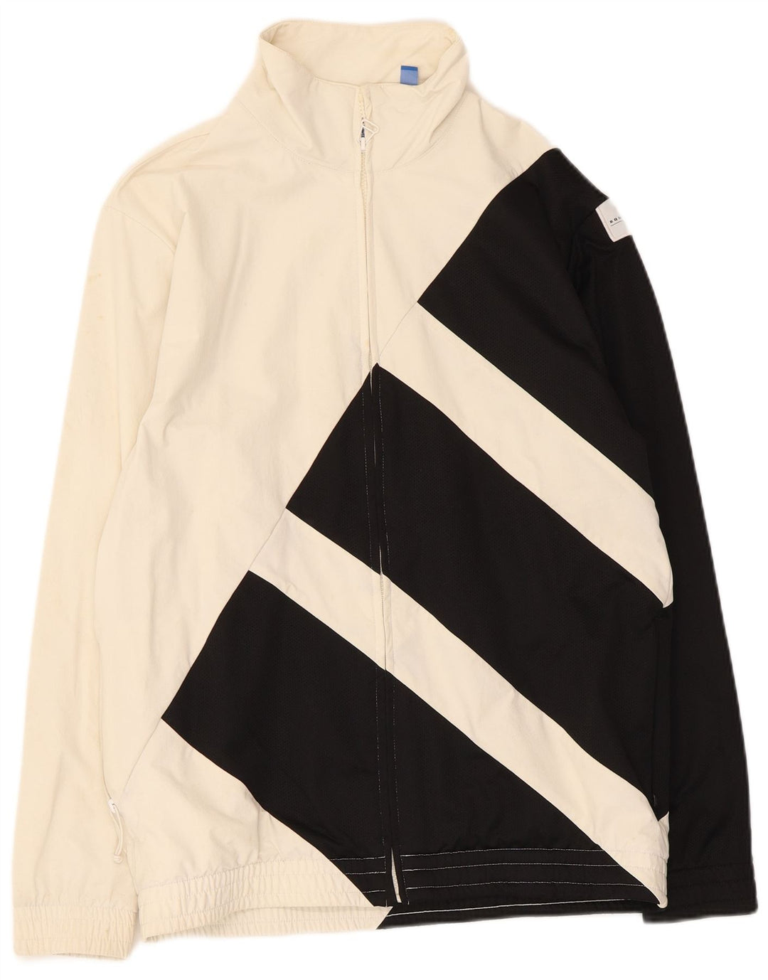 Adidas Herren-Trainingsanzugoberteil mit Grafik, mittelweißes Colourblock-Polyamid