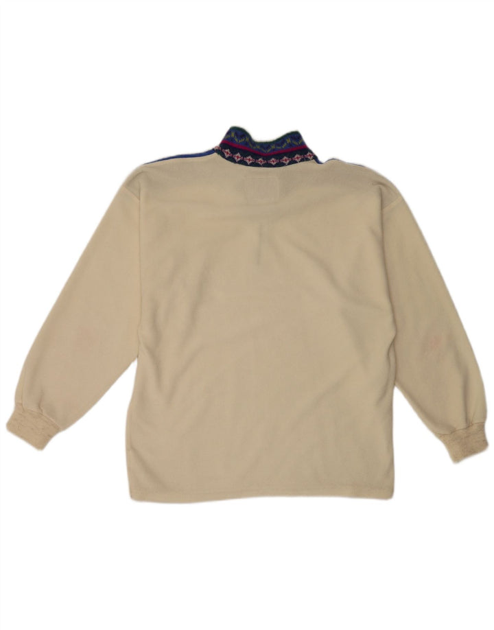 Silvy Damen-Fleecepullover mit Reißverschluss am Hals, UK 16, Größe L, Weiß, Farbblock-Polyester