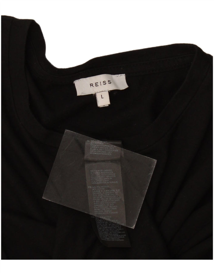 Reiss Herren T-Shirt Top Large Schwarz Polyester