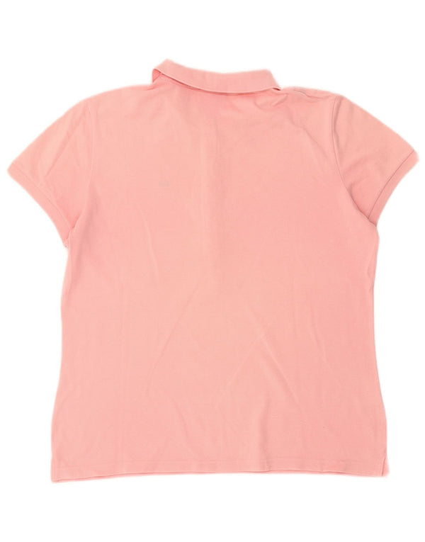 Lacoste Damen Poloshirt Größe 48 XL Rosa Baumwolle