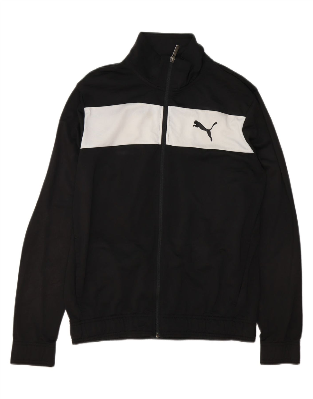 PUMA Herren-Trainingsanzug-Top-Jacke, Mittelschwarzes Farbblock-Polyester