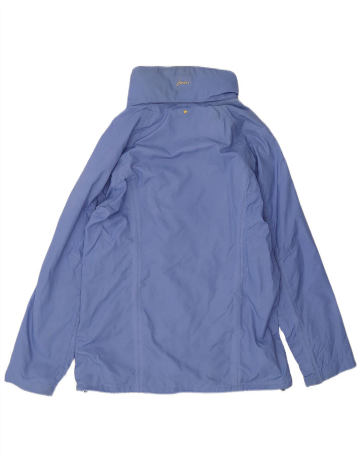 Joules Womens Hooded Oversized Rain Jacket UK 10 Small Blau Polyester