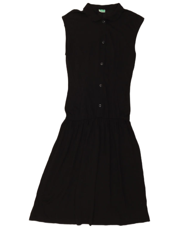 Vintage Damen Kleid mit tiefer Taille UK 10 Small Schwarz