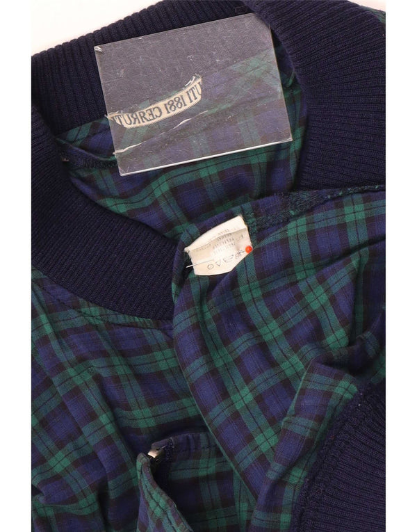 Cerruti 1881 Herren Bomberjacke UK 40 Large Green Check Polyester