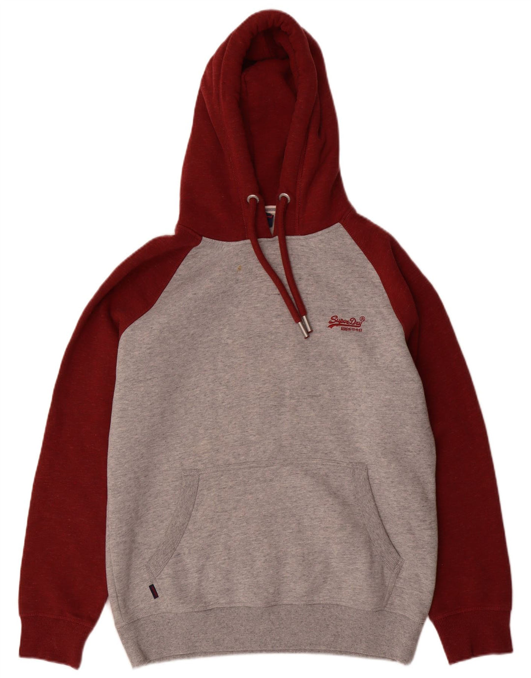 Superdry Herren-Kapuzenpullover, groß, graue Blockfarben-Baumwolle