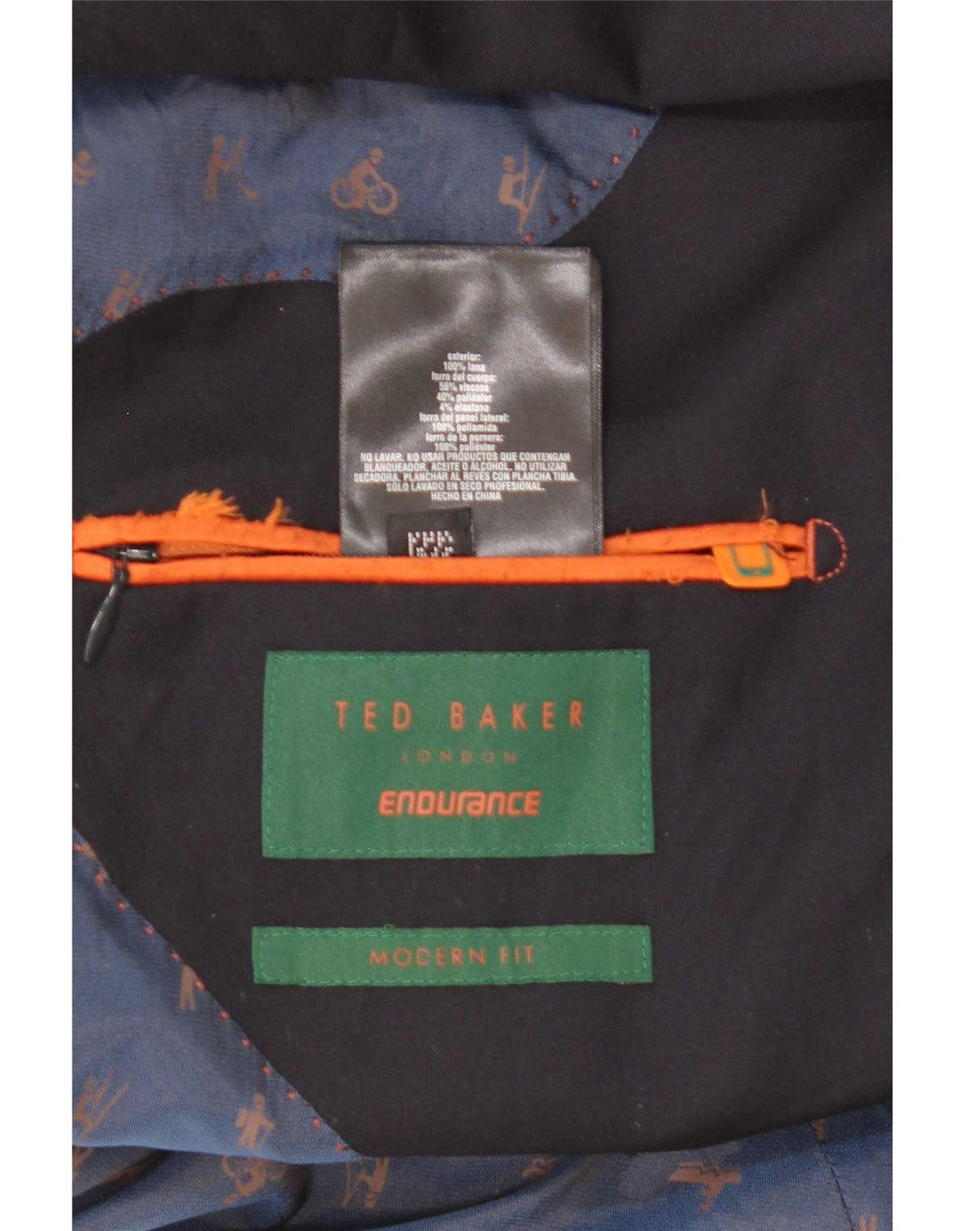 Ted Baker Herren-Blazer mit moderner Passform und 2 Knöpfen, Größe 42, XL, marineblaue Wolle