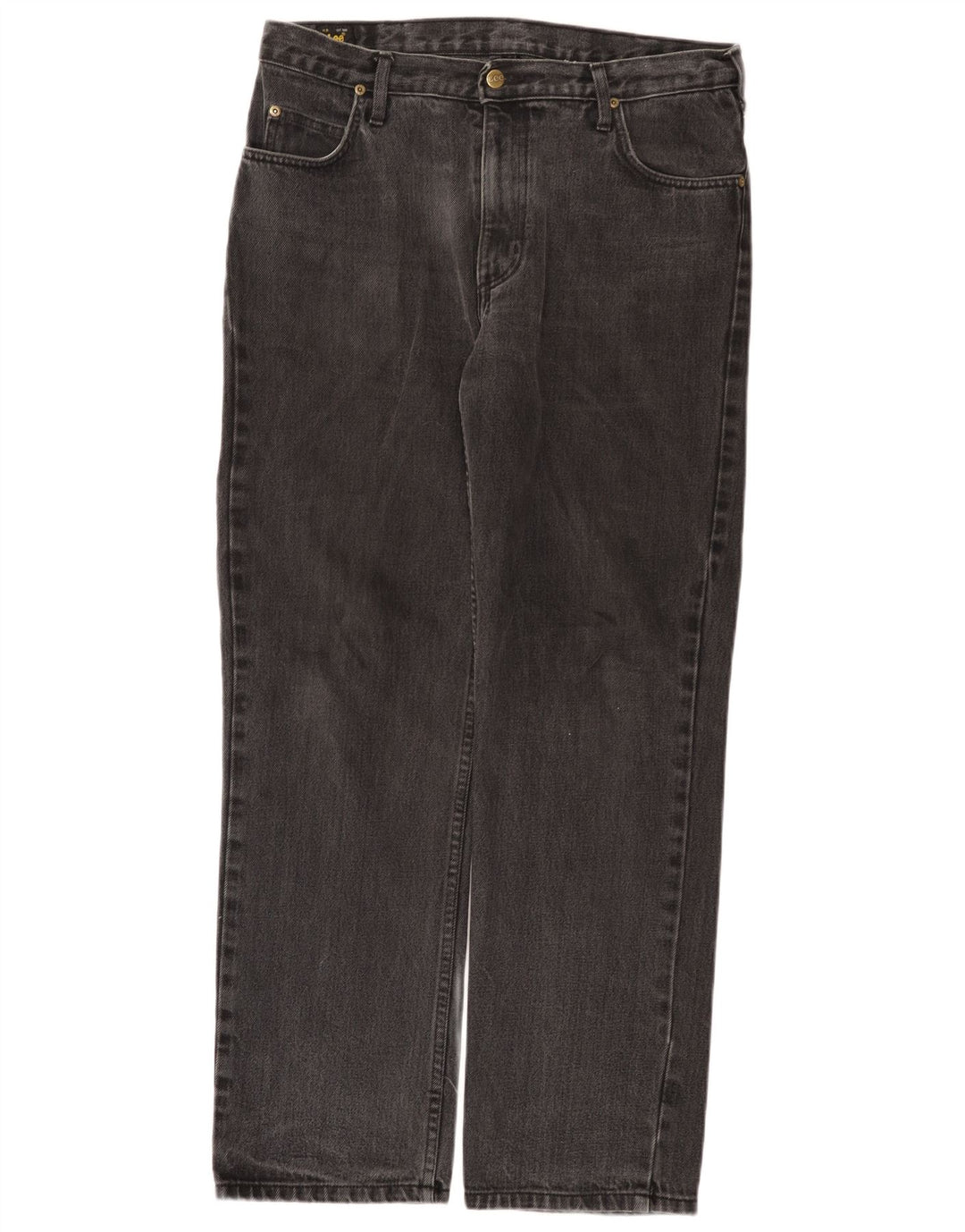 Lee Herren Brooklyn Straight Jeans W34 L30 Graue Baumwolle
