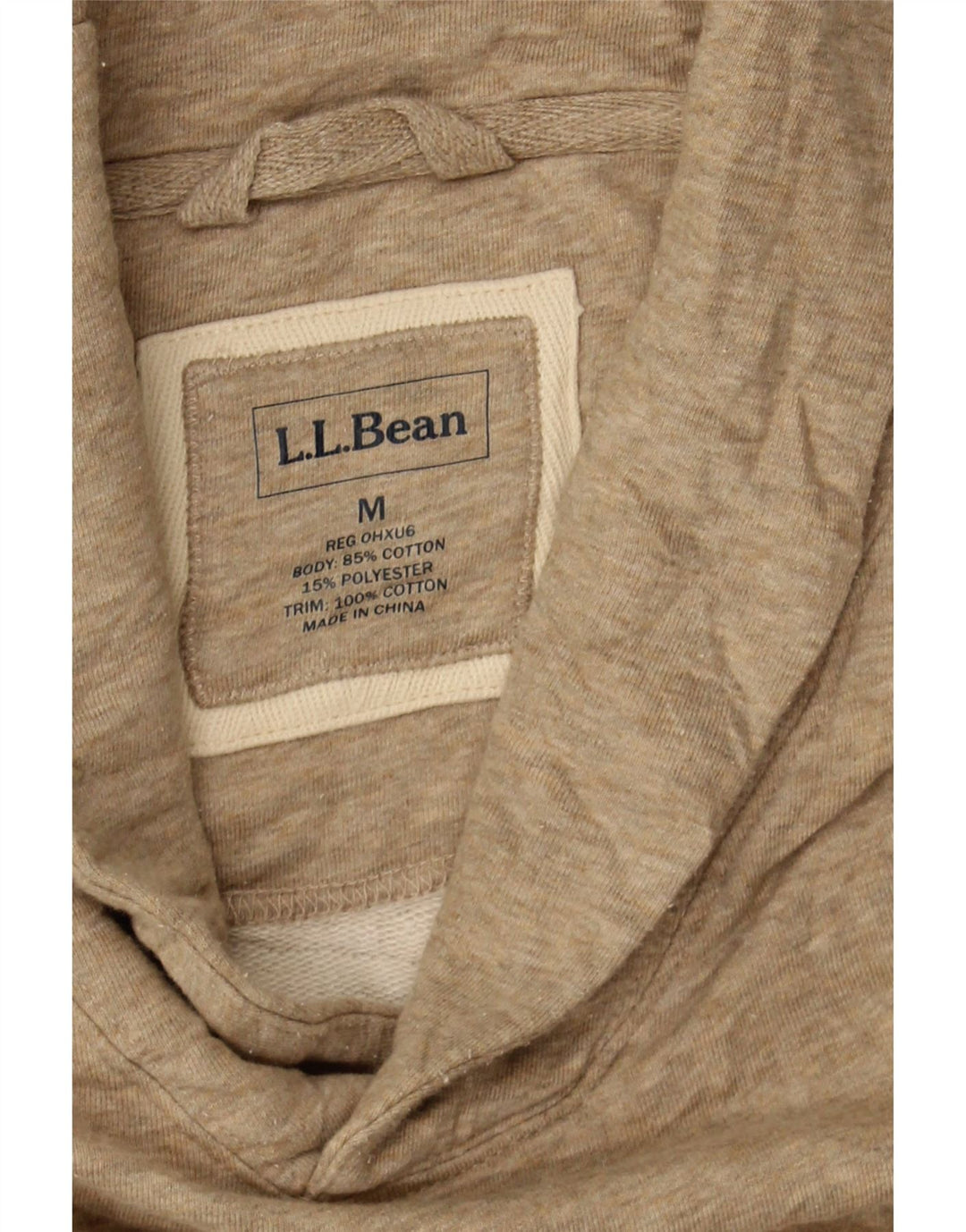 L.L.BEAN Mens Shawl Neck Sweatshirt Jumper Medium Beige Cotton Vintage L.L.Bean and Second-Hand L.L.Bean from Messina Hembry 