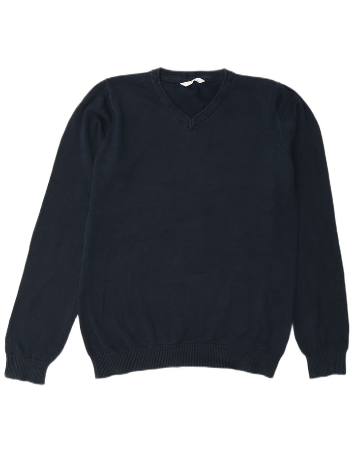 Marks & Spencer Slim V-Ausschnitt-Pullover für Jungen, 15–16 Jahre, Marineblau