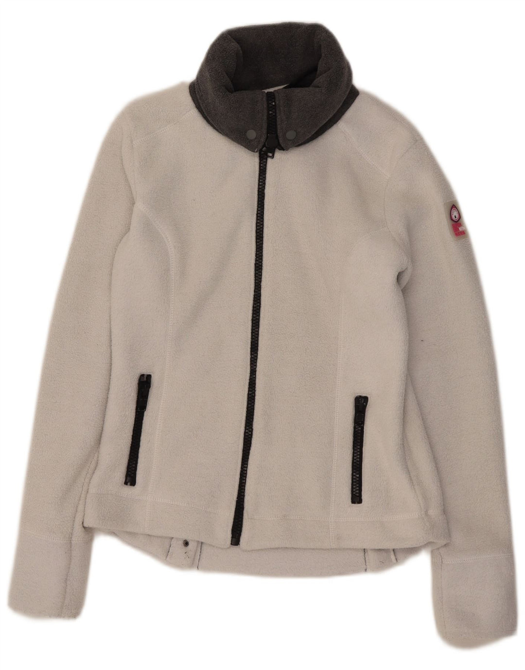 Superdry Damen Fleecejacke UK 14 Large Weiß Polyester