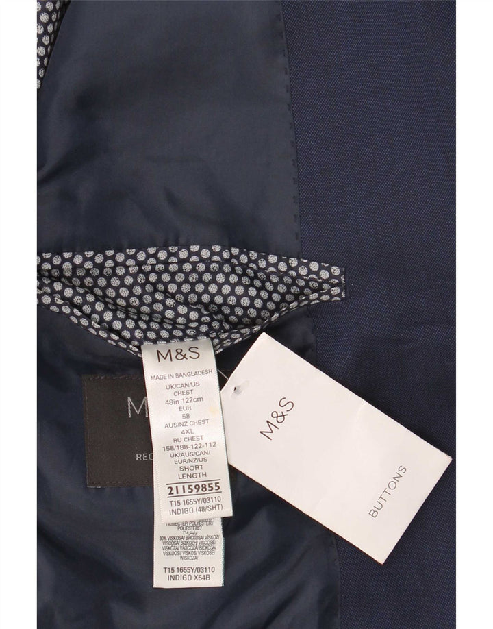 Marks & Spencer Herren-Blazer mit 2 Knöpfen, reguläre Passform, UK 48, 2XL, Marineblau