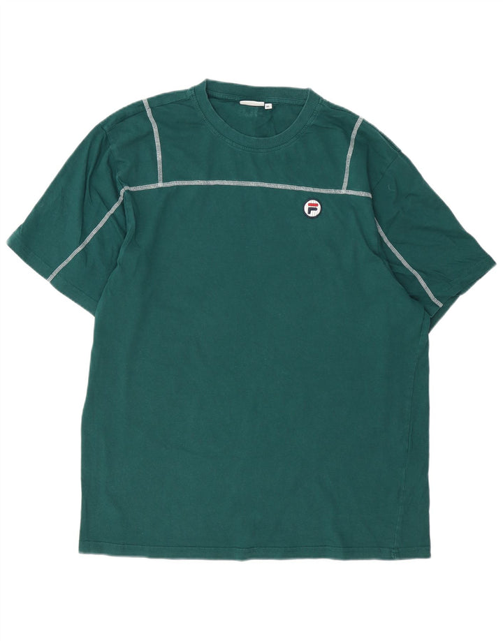Fila Herren T-Shirt Top XL Grün Baumwolle
