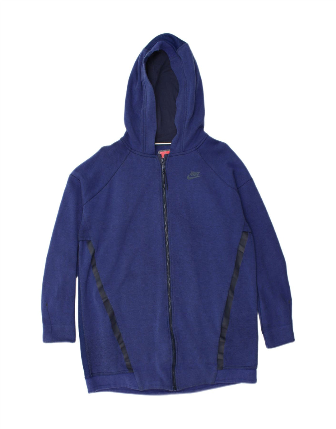 NIKE Herren-Kapuzenpullover mit Reißverschluss, Mittelblau, Baumwolle, Farbblock