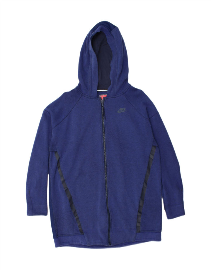 NIKE Herren-Kapuzenpullover mit Reißverschluss, Mittelblau, Baumwolle, Farbblock