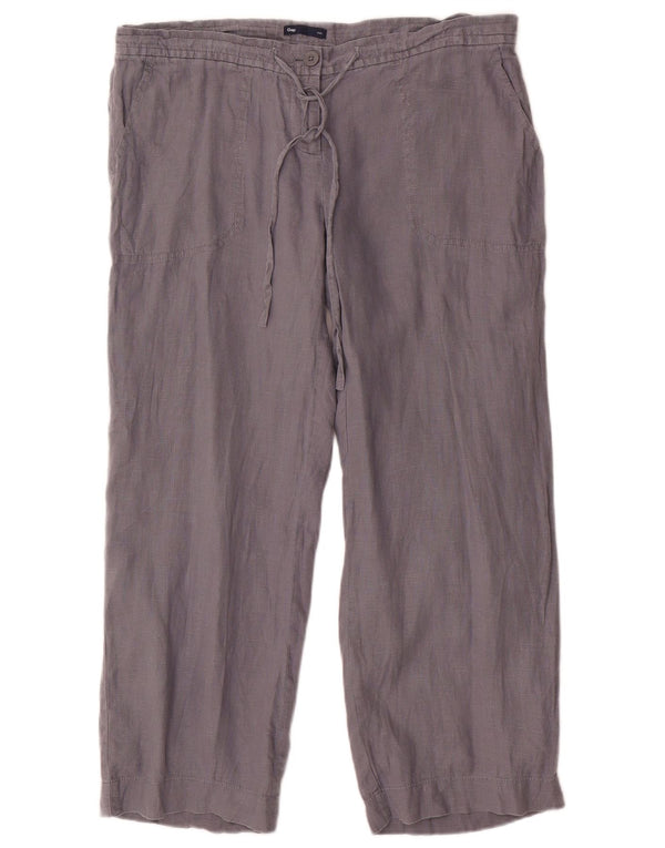 Gap Damen Gerade Freizeithose UK 12 Medium W34 L26 Grau Leinen