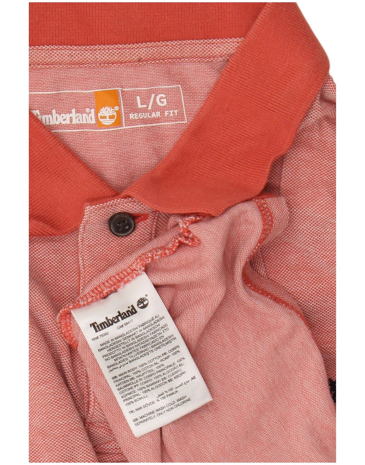 Timberland Herren-Poloshirt mit normaler Passform, große rosa Baumwolle