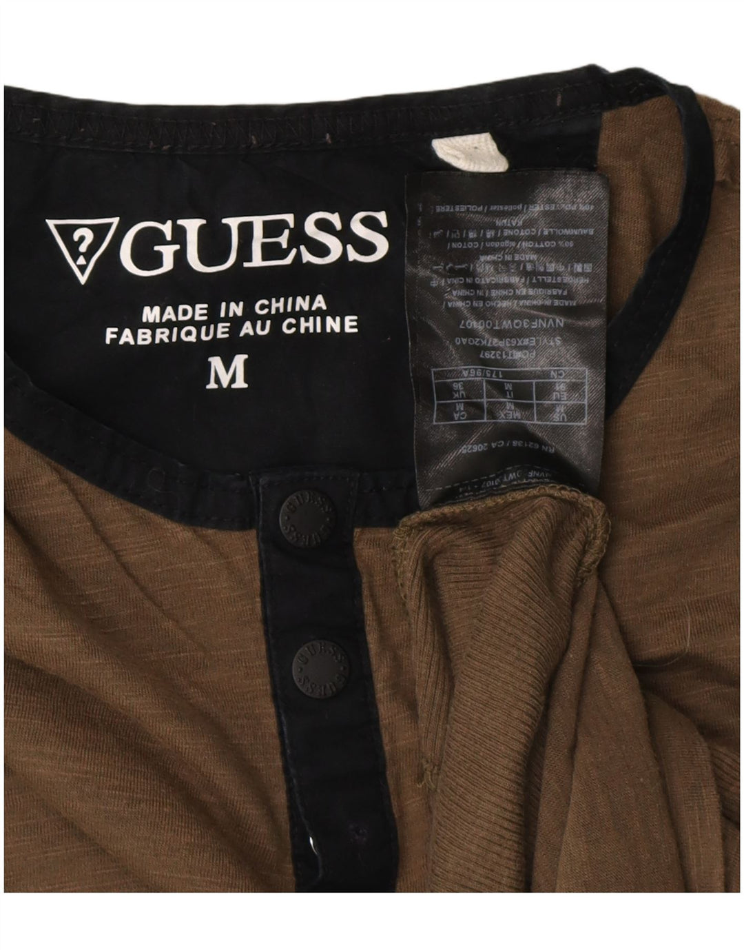 Guess Herren T-Shirt Top Medium Khaki Baumwolle
