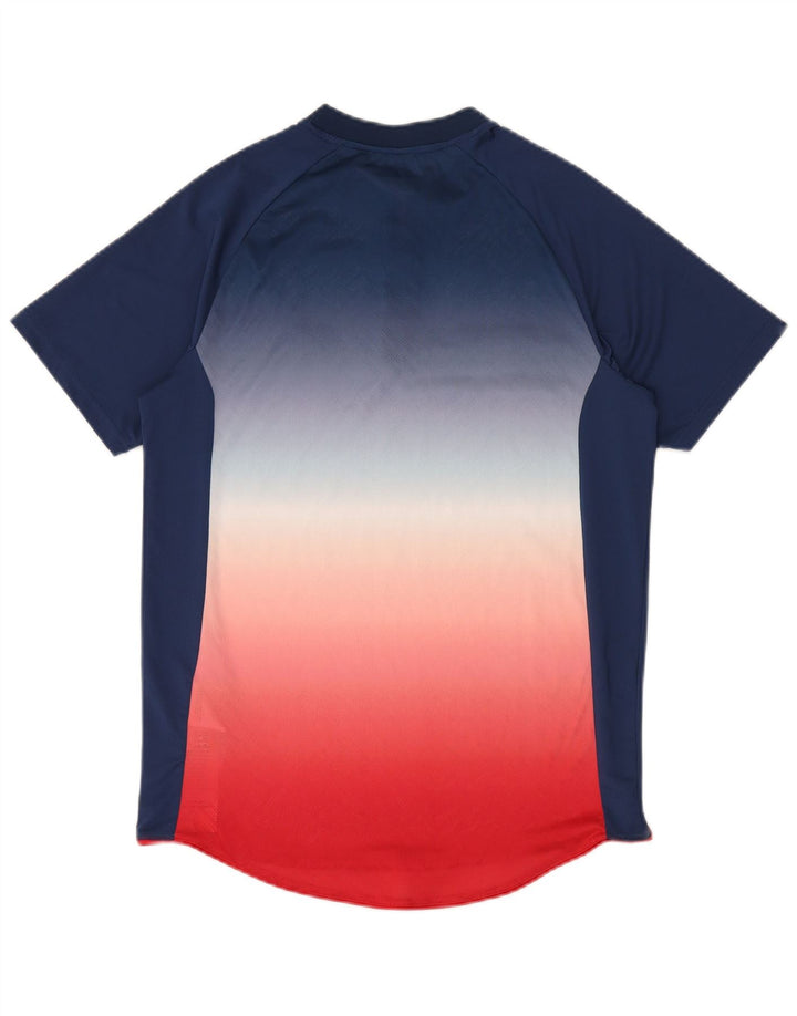 Ellesse Herren-T-Shirt-Oberteil, klein, marineblaues Farbblock-Polyester
