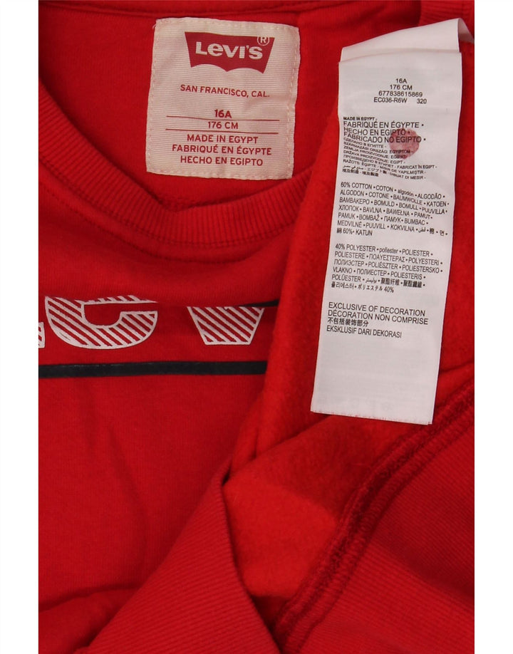Levi's Jungen-Sweatshirt mit Grafik, 15–16 Jahre, rote Baumwolle