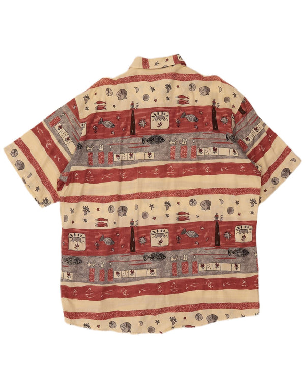 CASA MODA Herren-Kurzarmshirt mit Grafik, Größe 44, XL, Beige gestreift