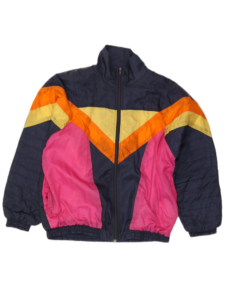 James Arrow Herren-Trainingsanzug-Oberteil, Jacke, XL, Marineblau, Farbblock-Polyester