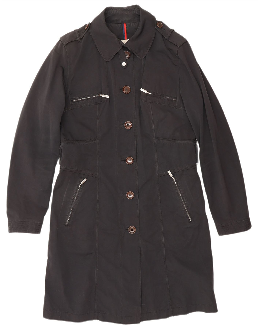 MONCLER Damen Mantel Größe 4 XL Schwarz Polyester Klassisch