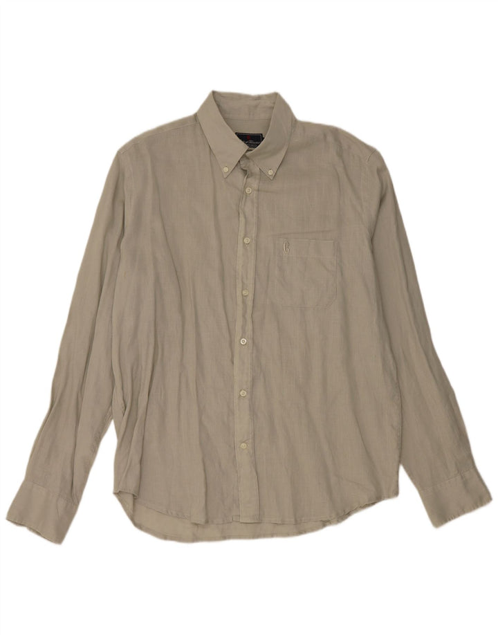 Conte of Florence Herrenhemd 2XL Graues Leinen