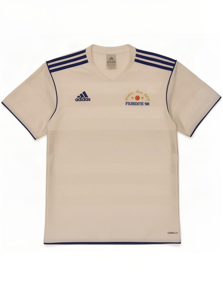 Adidas Herren Climalite T-Shirt Top Mittelweißes Nadelstreifen-Polyester