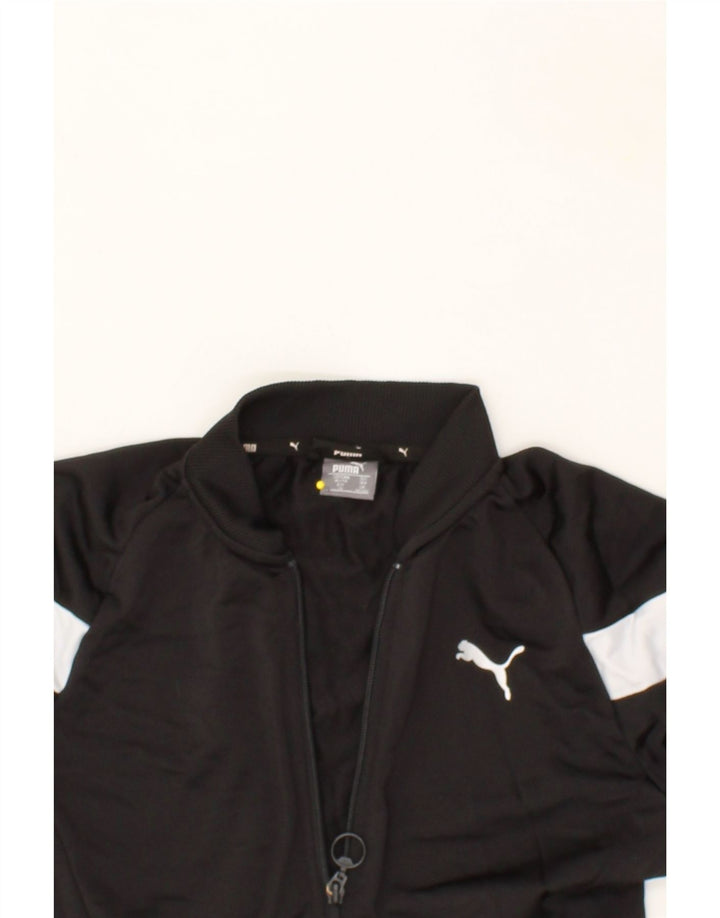 PUMA Boys Tracksuit Top Jacket 12-13 Years Black Colourblock Polyester Vintage Puma and Second-Hand Puma from Messina Hembry 