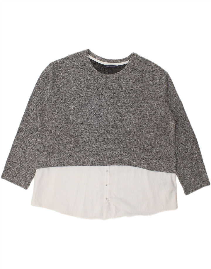 Marks & Spencer Damen-Blusenoberteil, UK 20 2XL, grau meliertes Polyester