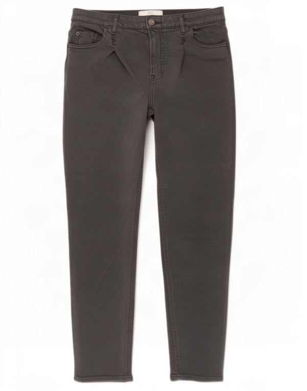 Fat Face Damen-Freizeithose mit hoher Taille, schmal zulaufend, UK 8, Größe S, W27, L27, Grau