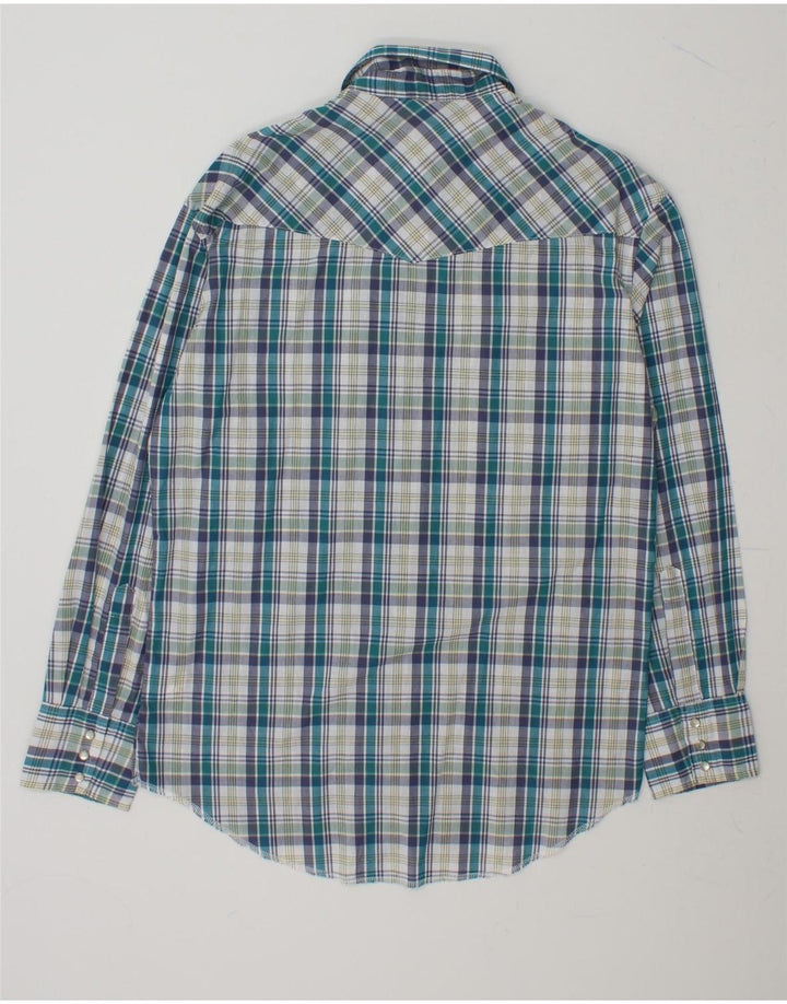 WRANGLER Mens Shirt Size 15 Medium Blue Check Cotton Vintage Wrangler and Second-Hand Wrangler from Messina Hembry 