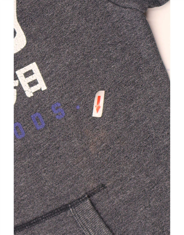 Superdry Herren-Kapuzenpullover mit Grafik, Größe S, graue Baumwolle