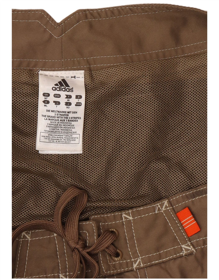 Adidas Herren-Badeshorts mit Grafik, groß, braunes Farbblock-Polyester