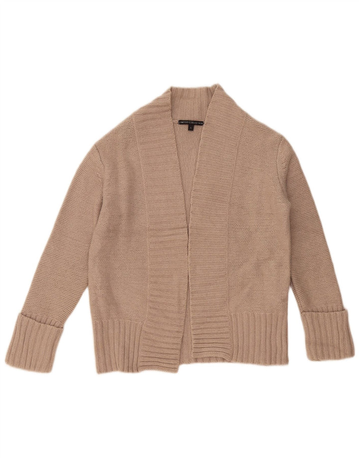 Marks & Spencer Damen Strickjacke Pullover UK 16 Large Beige Angora