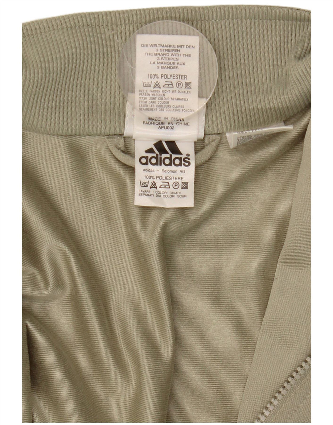 Adidas Herren Trainingsanzug Top Jacke UK 38/40 Medium Khaki Polyester