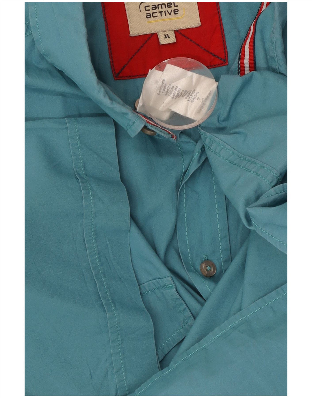 CAMEL ACTIVE Herren Kurzarmhemd XL Blau Baumwolle