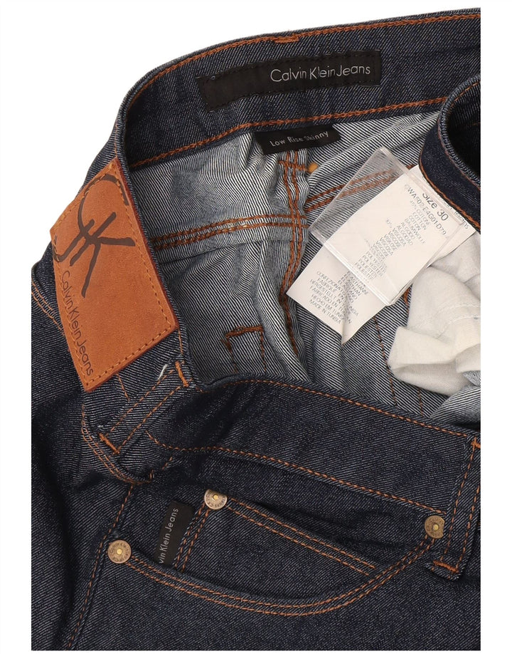 CALVIN KLEIN Damen Skinny Jeans W30 L34 Marineblaue Baumwolle