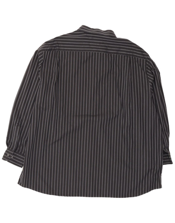 Walbusch Herrenhemd 3XL Schwarz gestreift aus Baumwolle