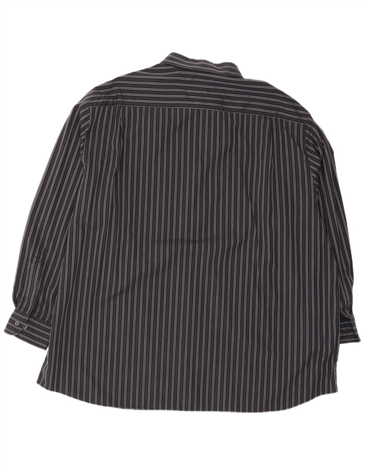 Walbusch Herrenhemd 3XL Schwarz gestreift aus Baumwolle