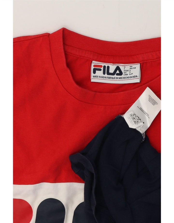 FILA Herren-T-Shirt mit Grafik, Größe S, mehrfarbig, Colourblock-Baumwolle