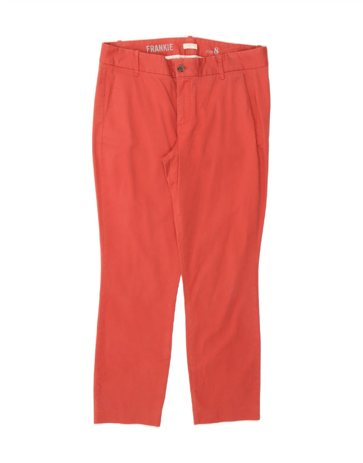 J. CREW Womens Frankie Slim Cropped Trousers US 8 Medium W32 L27 Red Vintage J. Crew and Second-Hand J. Crew from Messina Hembry 